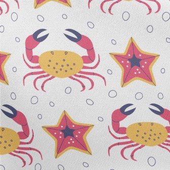 Starfish And Crab Pongee