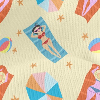 Bikini Girl Sunbathing Stretch Jersey