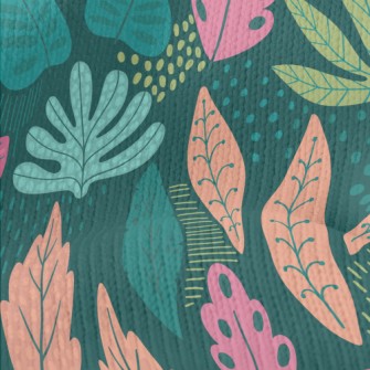 Tropical Fantasy Leaves Stretch Jersey