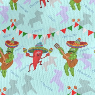 Mexican Dancing Pepper Cactus Stretch Jersey