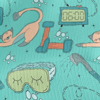 Comfortable Bath Cat Stretch Jersey