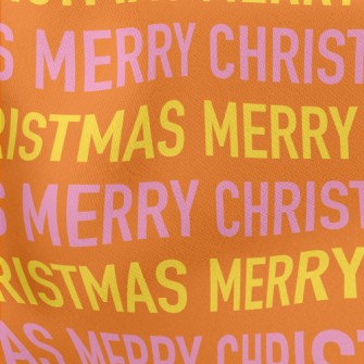 Merry Christmas Text Lightweight Cotton Poplin