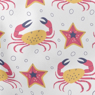 Starfish And Crab Lightweight Cotton Poplin