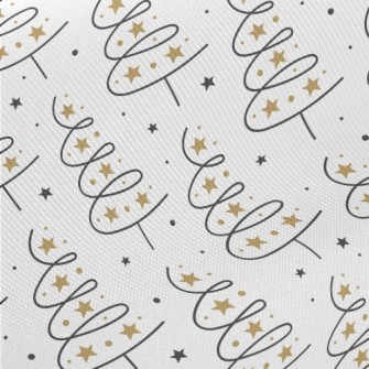 Shining Star Christmas Tree Midweight Cotton Poplin