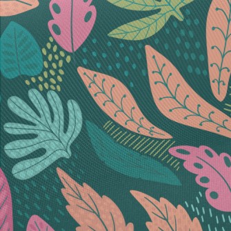 Tropical Fantasy Leaves Midweight Cotton Poplin
