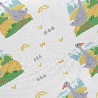 Rural Pastoral Grey Goose Midweight Cotton Poplin