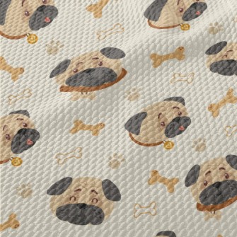 Cute Frowning Pug Birdseye Piqué