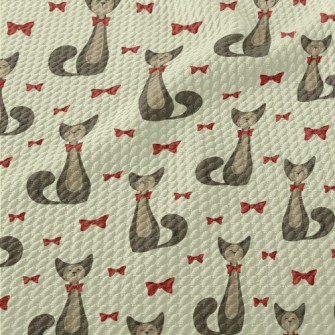 Elegant Bow Kitten Birdseye Piqué
