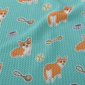 Cute Corgi Birdseye Piqué