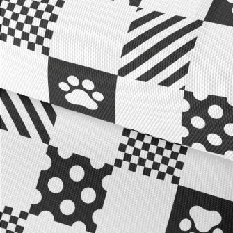 Geometric Square Dog Paw Print Waterproof Oxford