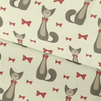 Elegant Bow Kitten Waterproof Oxford