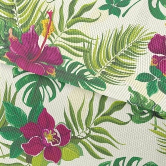 Tropical Hibiscus Leaves Waterproof Oxford