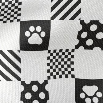 Geometric Square Dog Paw Print Waterproof Canvas