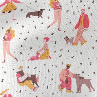 Dog Lovers Walking Their Dogs Waterproof Canvas