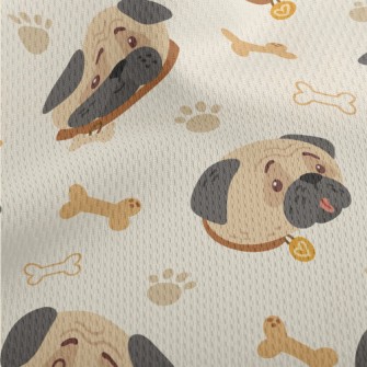 Cute Frowning Pug Athletic Mesh Flat Back