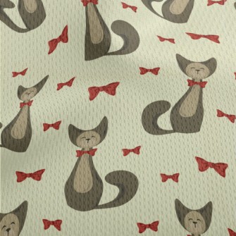 Elegant Bow Kitten Athletic Mesh Flat Back