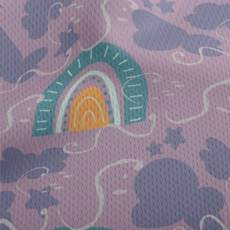 Fairytale Rainbow Dark Clouds Athletic Mesh Flat Back