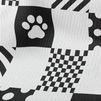 Geometric Square Dog Paw Print Terry