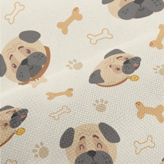 Cute Frowning Pug Performance Linen