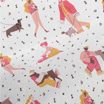 Dog Lovers Walking Their Dogs Performance Linen