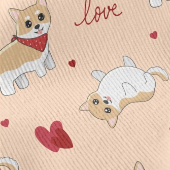 Cute Valentine&#39;s Day Puppy Standard Corduroy