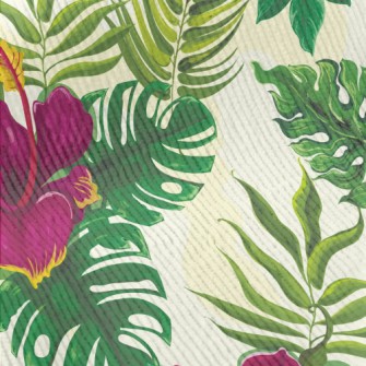 Tropical Hibiscus Leaves Standard Corduroy