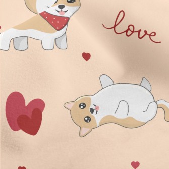 Cute Valentine&#39;s Day Puppy Micro Fleece