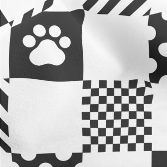 Geometric Square Dog Paw Print Micro Fleece