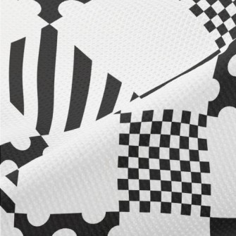 Geometric Square Dog Paw Print Piqué