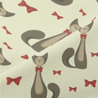 Elegant Bow Kitten Piqué