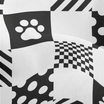 Geometric Square Dog Paw Print Lightweight Performance Linen
