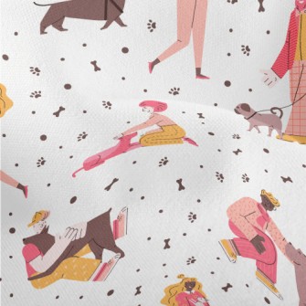 Dog Lovers Walking Their Dogs Lightweight Performance Linen