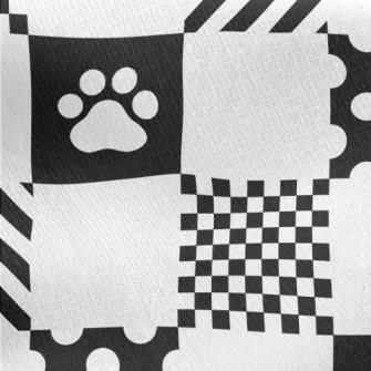 Geometric Square Dog Paw Print Jersey Backed Fleece