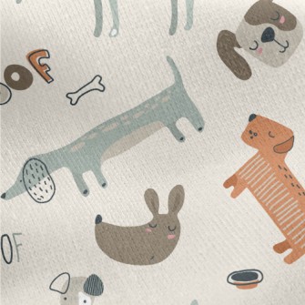 Cute Dachshund Dog Jersey Backed Fleece