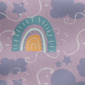 Fairytale Rainbow Dark Clouds Jersey Backed Fleece