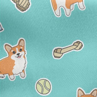 Cute Corgi Jersey Backed Fleece
