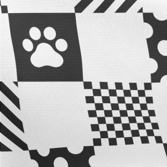 Geometric Square Dog Paw Print Pongee