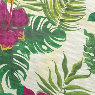 Tropical Hibiscus Leaves Pongee