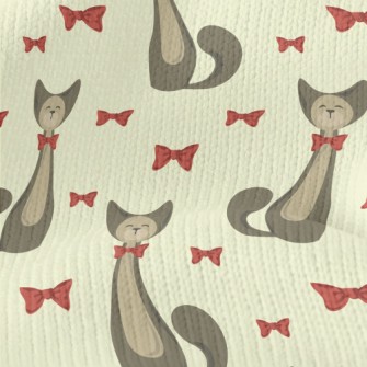 Elegant Bow Kitten Stretch Jersey