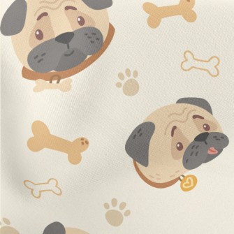Cute Frowning Pug Lightweight Cotton Poplin