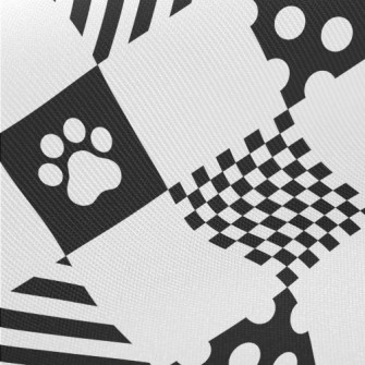 Geometric Square Dog Paw Print Midweight Cotton Poplin