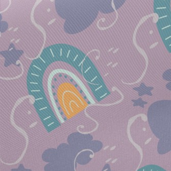 Fairytale Rainbow Dark Clouds Midweight Cotton Poplin