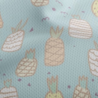 Cute Doodle Pineapple Athletic Mesh Flat Back