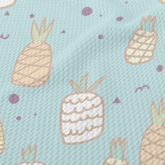 Cute Doodle Pineapple Birdseye Piqué