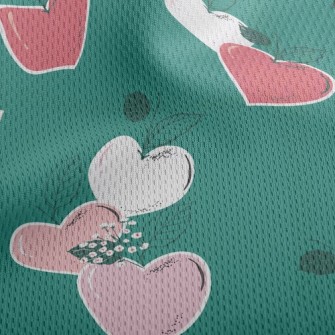 Love Shaped Leaves Athletic Mesh Flat Back