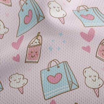 Shiny Shopping Shopping Bag Athletic Mesh Flat Back