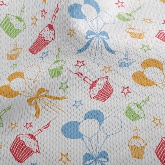 Balloon Birthday Party Athletic Mesh Flat Back
