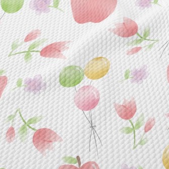 Watercolor Apple Balloon Birdseye Piqué