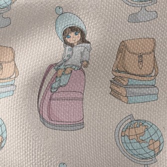 Little Girl Learns Knowledge Waterproof Canvas