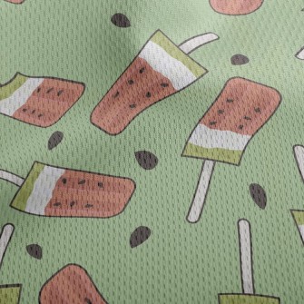 Three Color Watermelon Popsicl Athletic Mesh Flat Back